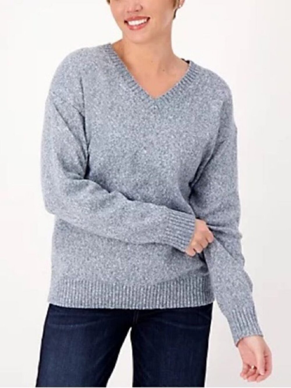 Belle by Kim Gravel Let's Get Cozy V-Neck Sweater